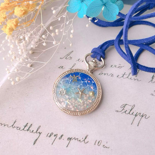 【1603】レジン　海　ネックレス　ペンダント　ハンドメイド 海塗りレジン✧ネックレス - 6u6aco3 | minne byGMOペパボ 国内