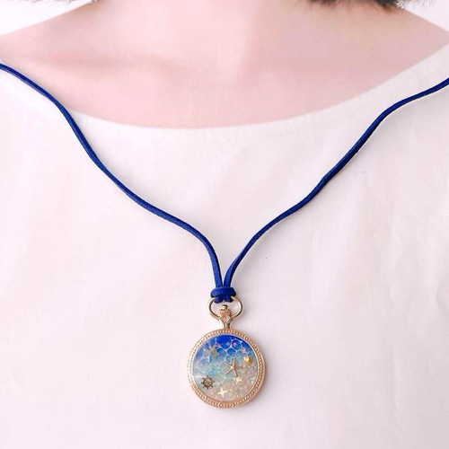 No.1607】UVレジン 海塗り マリンモチーフ 懐中時計風