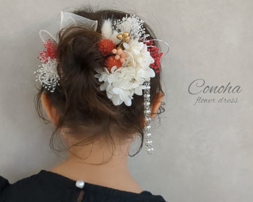 揺れるパールの髪飾り＊七五三髪飾り ヘッドドレス（アクセサリー