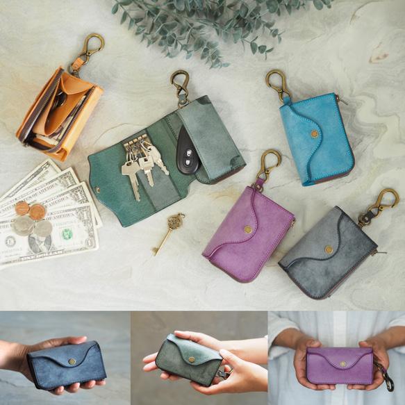 ★新春福袋★【お得なストラップセット】All in One キーケース（全５色）スマートキーと家の鍵、財布をひとつに！ 3枚目の画像