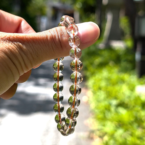 3本限定】ゴールドルチルクォーツ ブレスレット 8mm 数珠 透明 3本限定】ゴールドルチルクォーツ ブレスレット 8mm 数珠 透明