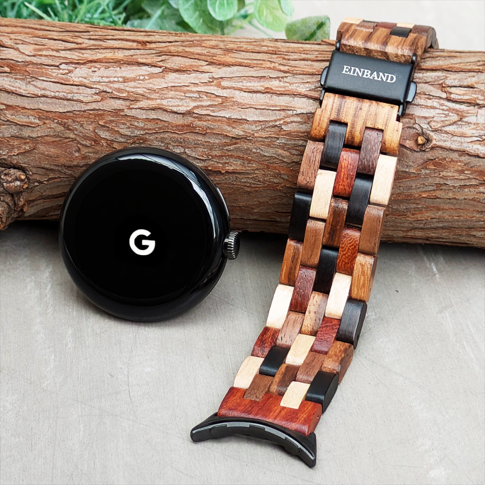EINBAND Google Pixel Watch グーグル ピクセル ウォッチ 天然木バンド MIX WOOD【B】