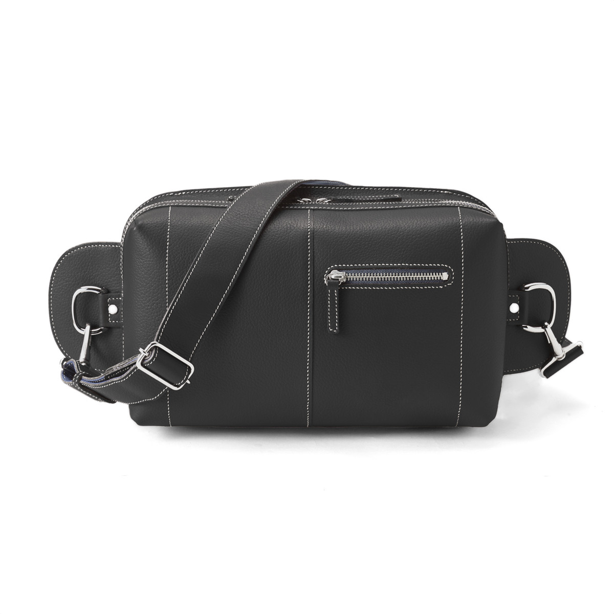 ボディバッグ 本革 タブレットが入る斜めがけバッグ A5/B5サイズ メンズ レディース【ブラック】