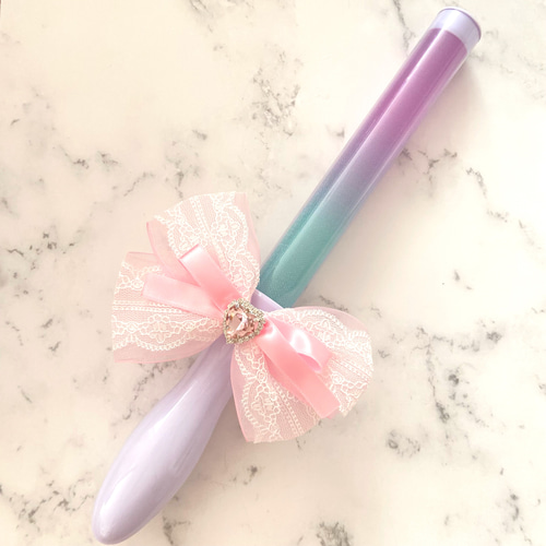 【オーダー専用ページ】オーガンジー使用 ペンラリボン キンブレリボン ୨୧ オーガンジー&レース ペンライトリボン ペンラリボン