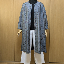 着物リメイク フレアーコート 大島紬 FREE SIZE スプリングコート さら