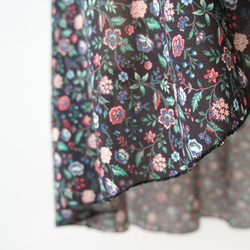 バレエ　ラップスカート[フラワー・ブラック52-122]W158Black flower mix 5枚目の画像