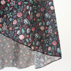 バレエ　ラップスカート[フラワー・ブラック52-122]W158Black flower mix 8枚目の画像