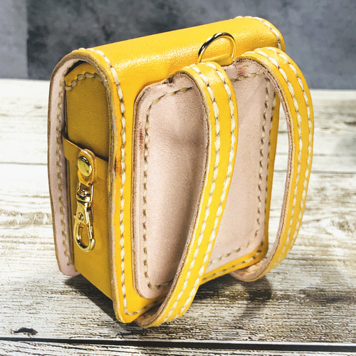本革製ミニランドセルのバッグチャーム 黄色 その他ケース ちゅんじぃ