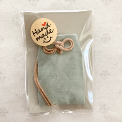 お守り袋　Mサイズ　ハーフリネン  デコレクションズ♡ふんわり裏地付き　送料無料 5枚目の画像