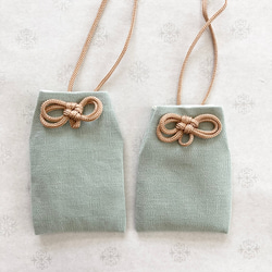 お守り袋　Mサイズ　ハーフリネン  デコレクションズ♡ふんわり裏地付き　送料無料 4枚目の画像