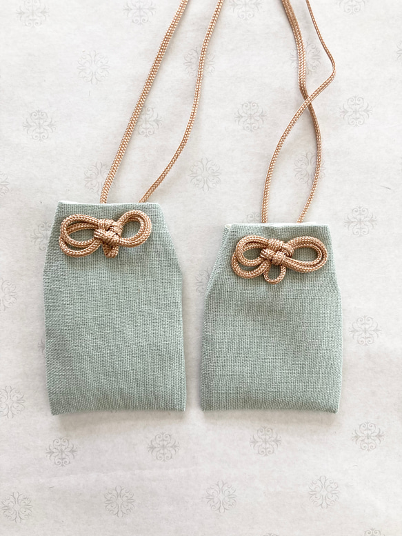 お守り袋　Mサイズ　ハーフリネン  デコレクションズ♡ふんわり裏地付き　送料無料 4枚目の画像