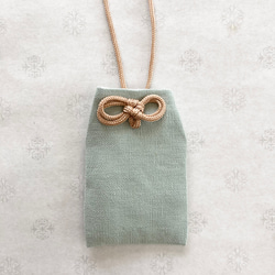 お守り袋　Mサイズ　ハーフリネン  デコレクションズ♡ふんわり裏地付き　送料無料 1枚目の画像