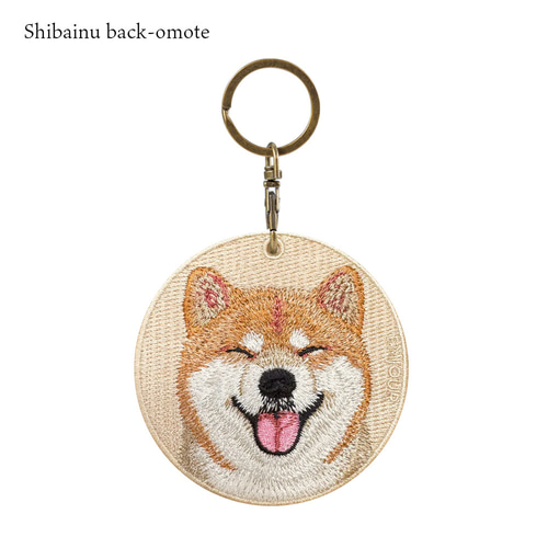 キーホルダー 刺繍 柴犬 しば 犬 アニマル 動物 キーチェーン
