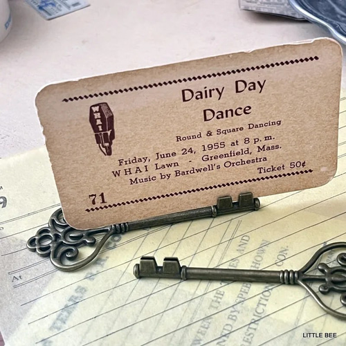 273・カードスタンド 2本 アンティーク風キー プライスカード 結婚式