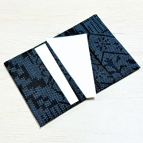 大島紬　かすり　名刺入れ 名刺入れ Type N【Business Card Holder Type N】大島紬・レザー