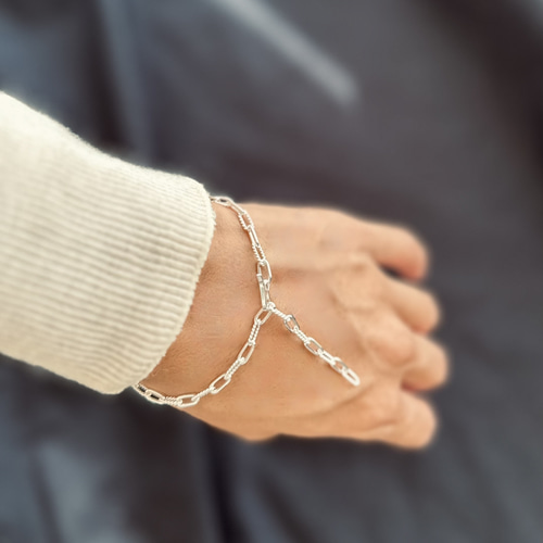 silver925 デザインチェーン ロングブレスレット ブレスレット