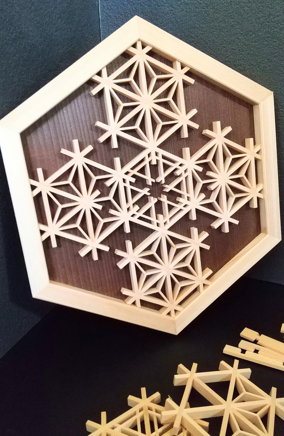 木製 額 壁掛け 【組子額】(六角形) タペストリー・壁掛け みかん 通販