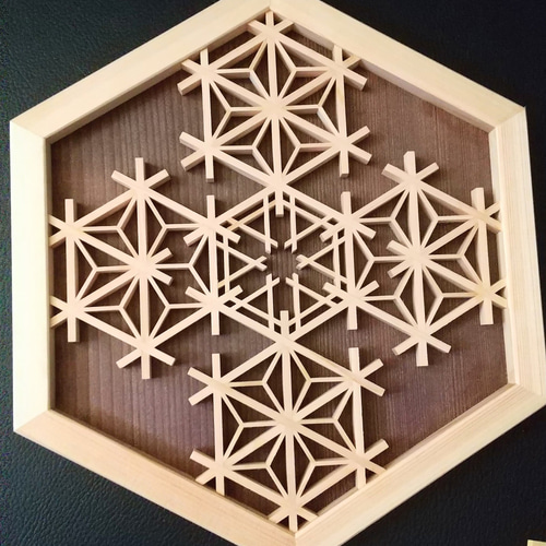 木製 額 壁掛け 【組子額】(六角形) タペストリー・壁掛け みかん 通販