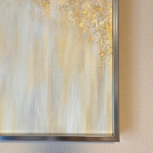 感じる細胞11 絵画 オレンジ 黄色 白 キャンバス 抽象画 水彩