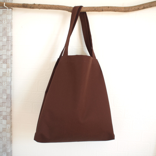 ブラウン⭐️持ち上げると形が決まる魔法のトートバッグ⭐️8号帆布