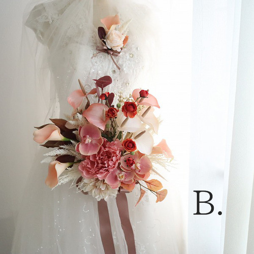 秋色クラッチブーケ 秋婚 フォトウェディング 402 ブーケ アトリエ美鈴