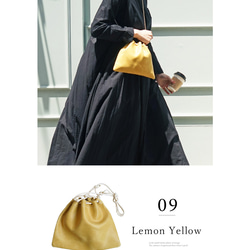 本革 巾着バッグ ［Virgo-ウィルゴ］【05_シアン】 hoshinooto ショルダーバッグ 16枚目の画像