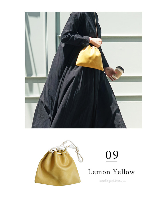 本革 巾着バッグ ［Virgo-ウィルゴ］【05_シアン】 hoshinooto ショルダーバッグ 16枚目の画像