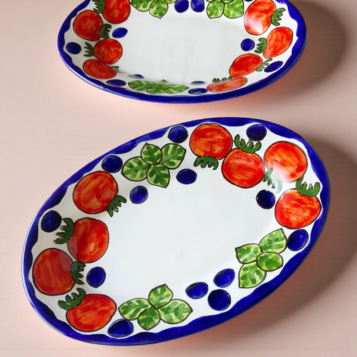 オーバル皿 26cm OVL061 野菜 マヨリカ焼き イタリア陶器 長皿