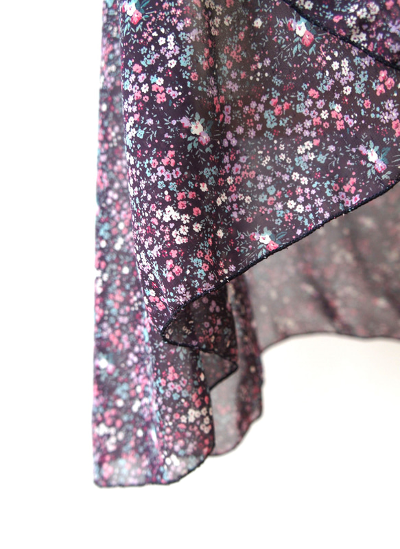 バレエ　ラップスカート[ナイトガーデン・バイオレット45-102] W156NightGardenViolet 7枚目の画像