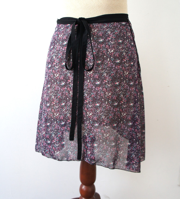 バレエ　ラップスカート[ナイトガーデン・バイオレット45-102] W156NightGardenViolet 9枚目の画像