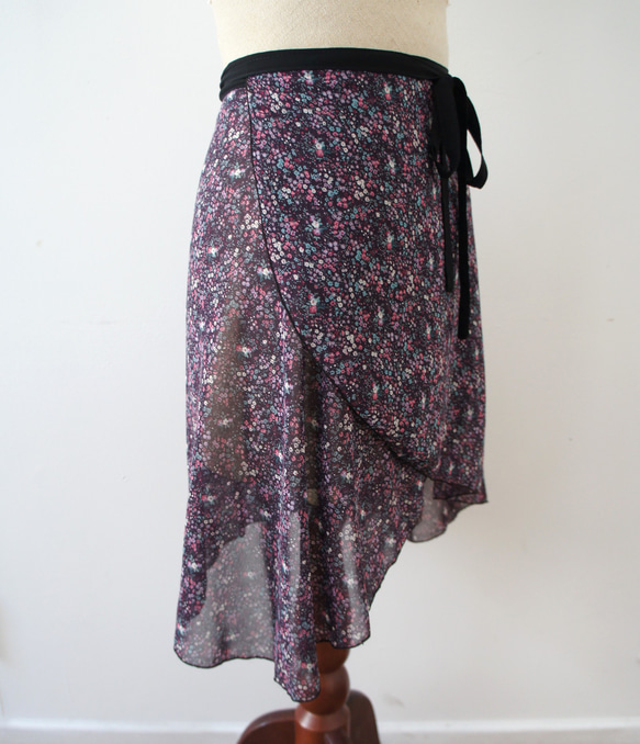 バレエ　ラップスカート[ナイトガーデン・バイオレット45-102] W156NightGardenViolet 12枚目の画像