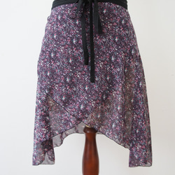 バレエ　ラップスカート[ナイトガーデン・バイオレット45-102] W156NightGardenViolet 1枚目の画像