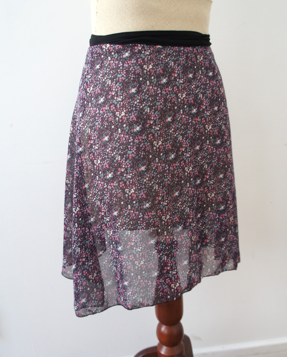 バレエ　ラップスカート[ナイトガーデン・バイオレット45-102] W156NightGardenViolet 8枚目の画像