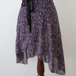 バレエ　ラップスカート[ナイトガーデン・バイオレット45-102] W156NightGardenViolet 2枚目の画像