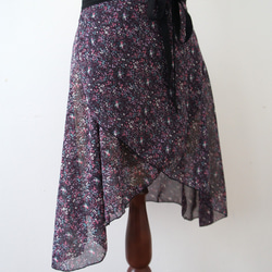 バレエ　ラップスカート[ナイトガーデン・バイオレット45-102] W156NightGardenViolet 4枚目の画像