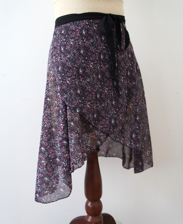 バレエ　ラップスカート[ナイトガーデン・バイオレット45-102] W156NightGardenViolet 4枚目の画像