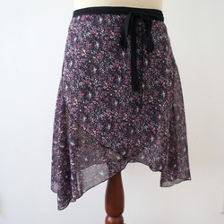バレエ　ラップスカート[ナイトガーデン・バイオレット45-102] W156NightGardenViolet 6枚目の画像