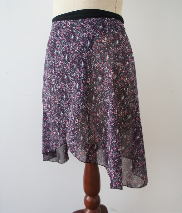 バレエ　ラップスカート[ナイトガーデン・バイオレット45-102] W156NightGardenViolet 10枚目の画像