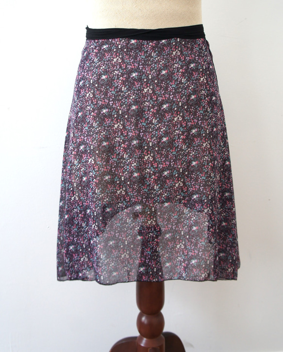 バレエ　ラップスカート[ナイトガーデン・バイオレット45-102] W156NightGardenViolet 3枚目の画像