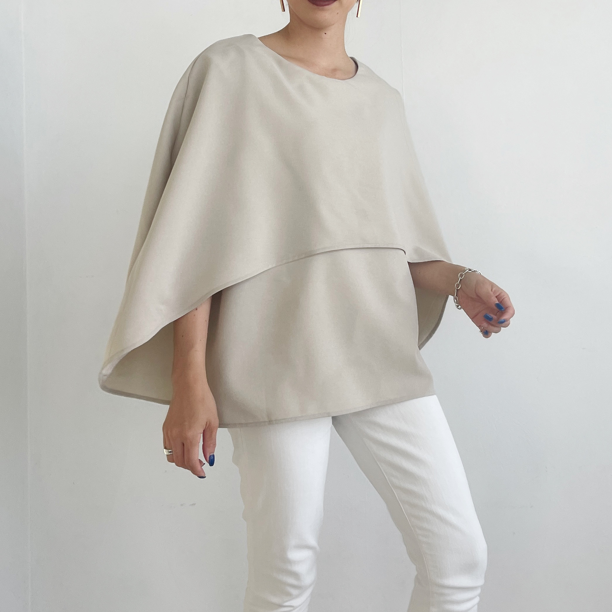 ケープスリーブトップス (greige)