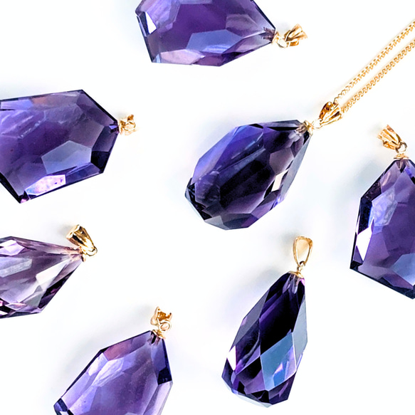 アメジストネックレス　K14WG K14WG アメジスト ネックレス - メルカリ