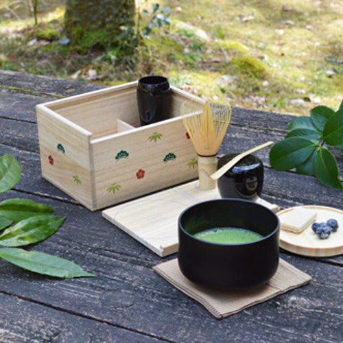 漆器 茶道具 　野立てのお箱 茶道具＞お手前セット 遊茶箱/松竹梅 SR-1164（NI-0005） その他