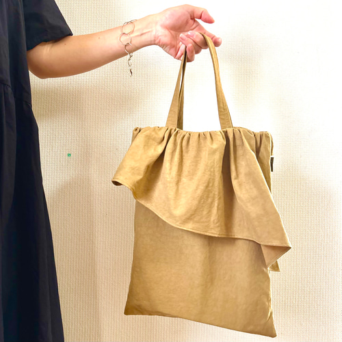 大人フリルトートバッグ A4 トートバッグ lilas craft リラ