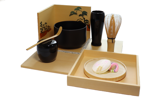 茶道具＞お手前セット 喫茶箱 白木地(ナチュラル) / 松 SR-1165