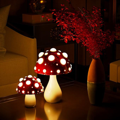 キノコ型 ランプ - リビングルーム、寝室、オフィスに最適な、キノコを