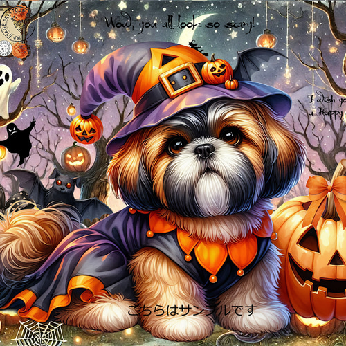 オリジナル 生地 ブロックデザイン パネル生地 犬 犬柄 シーズー  