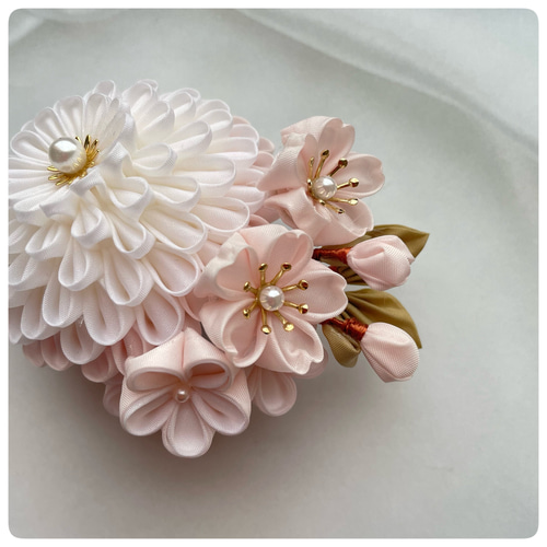再販》桜の髪飾りセット つまみ細工 卒業式髪飾り 七五三 成人式 再販》桜の髪飾りセット つまみ細工 卒業式髪飾り 七五三 成人式