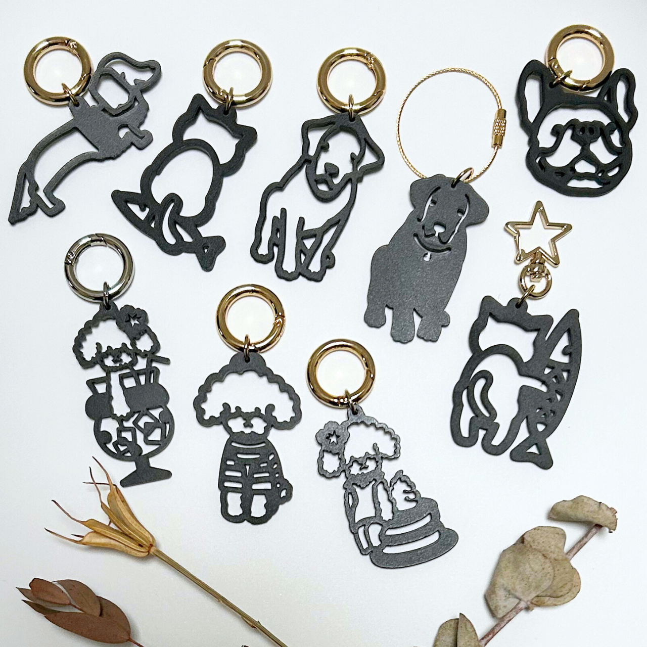 猫のシルエット キーチャーム 猫のシルエット キーチャーム