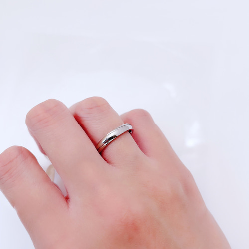 ケース付】結婚指輪 ＊ シンプルなウェーブライン ペアリング マリッジ