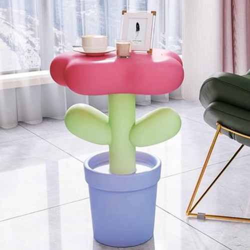 韓国雑貨 サイドテーブル 机 フラワー パステル インテリア家具 その他